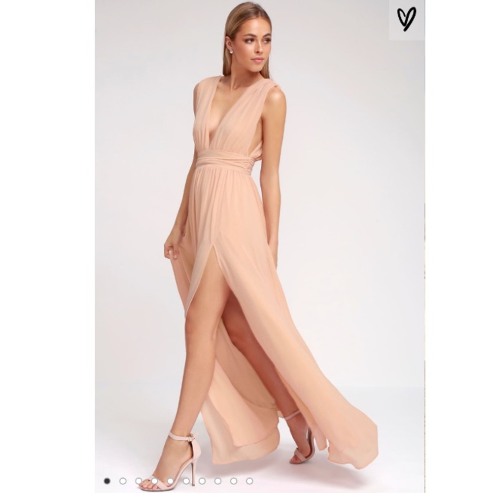 Lulu’s Heavenly Hues Blush Maxi Dress